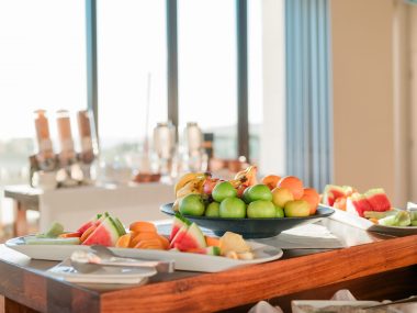 Continental breakfast set up at Pullman Bunker Bay Resort